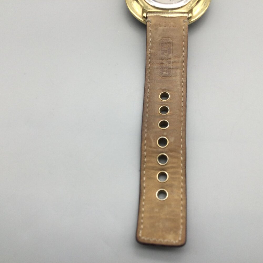 Vintage Coach Watch Women 45mm Gold Tone Glitter Bezel Leather Band New Battery - Picture 11 of 15